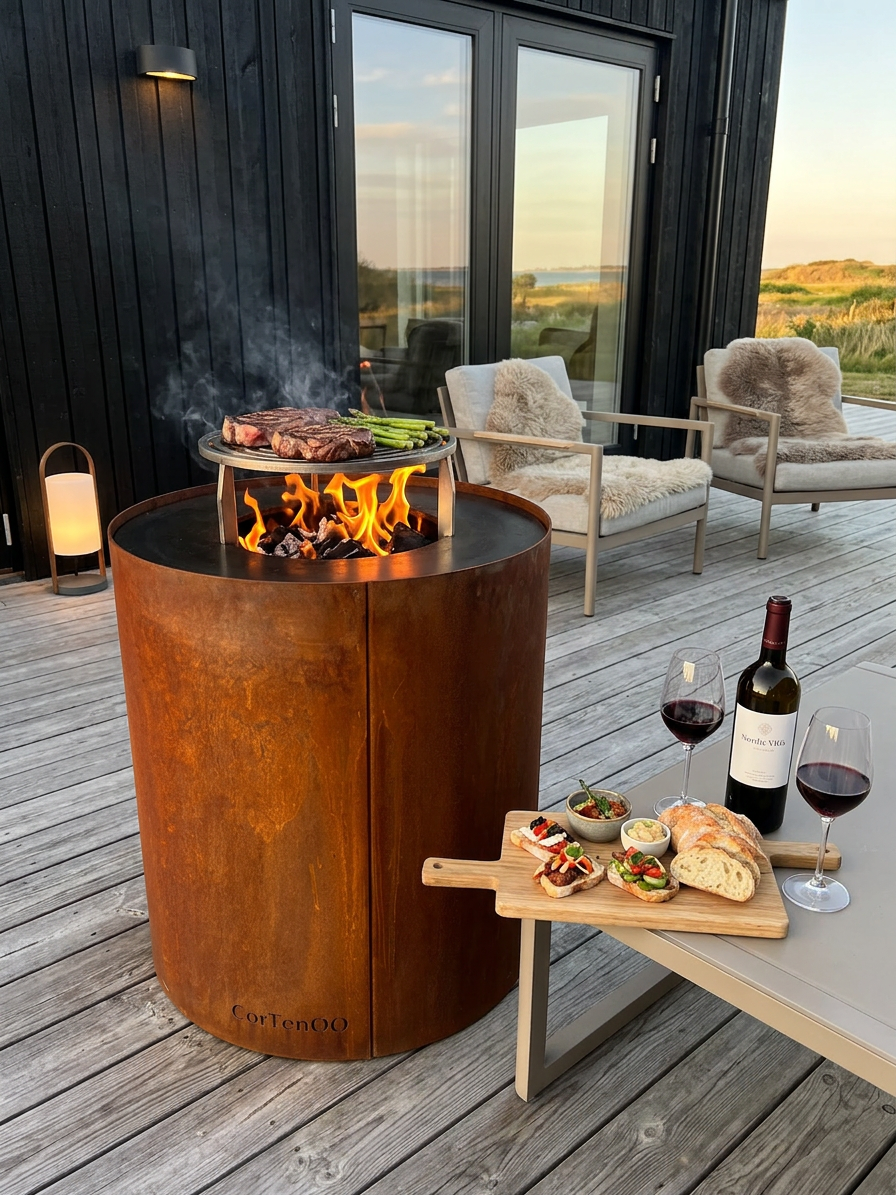 Bålgrill Curved Ø60x70cm